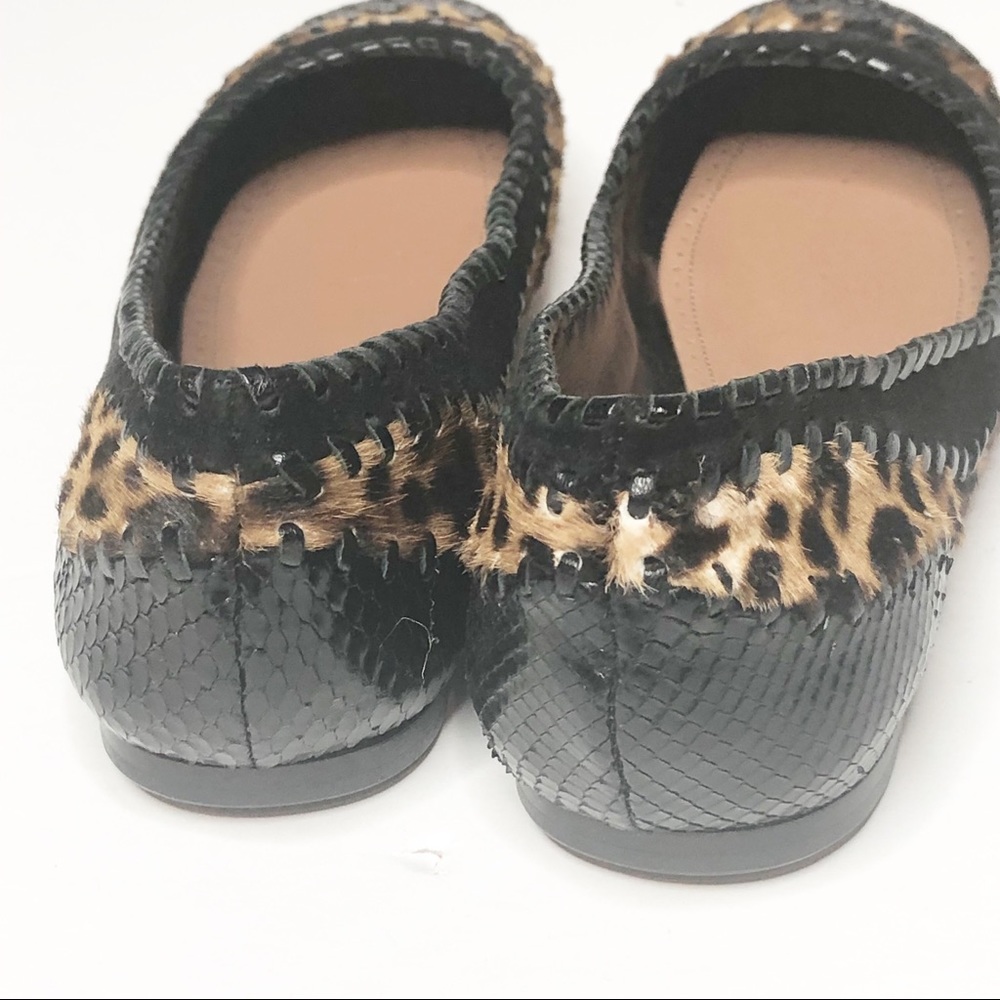 RELIST TOMORROW LAST CHANCE Alaia Bl Python/Leopard Pony Hair Trim Ballet Flat - Picture 6 of 9